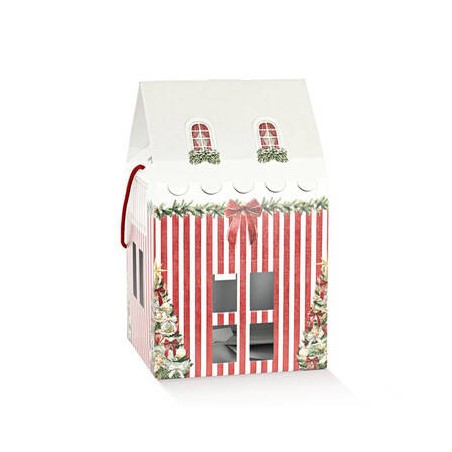 CASETTA C/CORDINI 24,5x24,5x15cm MARKET ROSSO