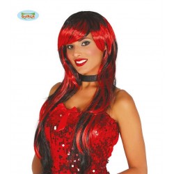 PARRUCCA CASCHETTO ROSSO-NERO