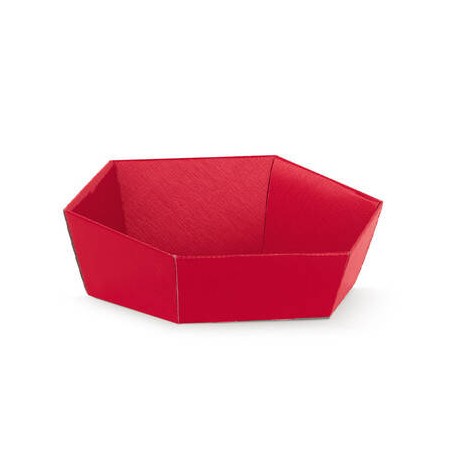 VASSOIO ESAGONALE 29x23x8,5cm FIBRA ROSSO