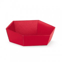 VASSOIO ESAGONALE 38x30x10cm FIBRA ROSSO