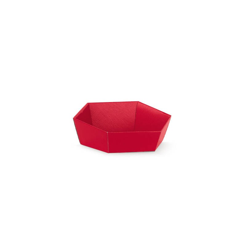 VASSOIO ESAGONALE 38x30x10cm FIBRA ROSSO