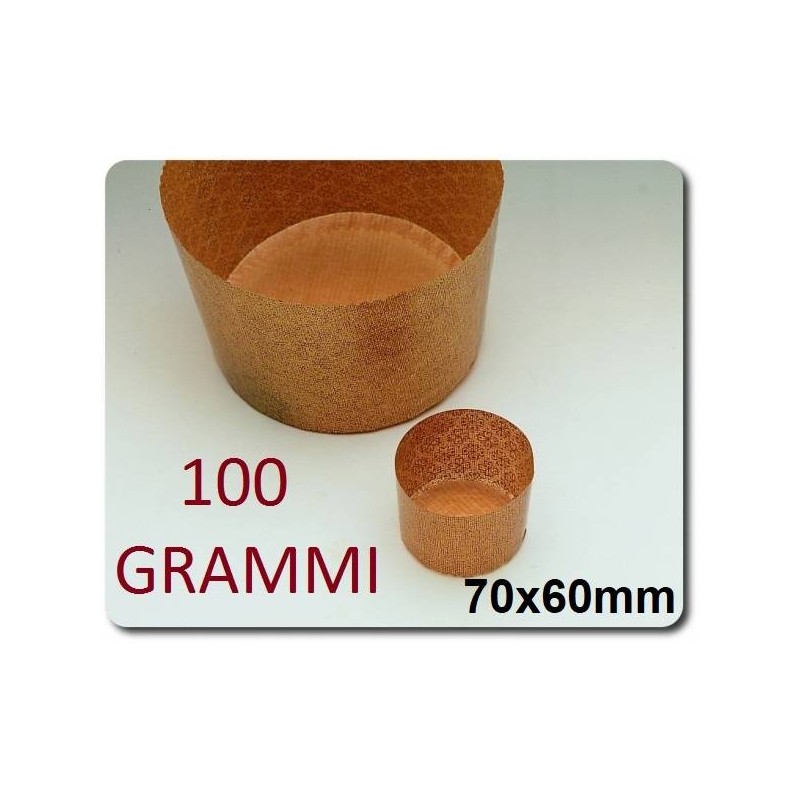 FORMA COTTURA PANETTONE ALTO 100gr MARRONE ø70x65mm 50pz