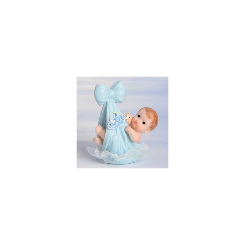 CAKE TOPPER NASCITA BIMBO FAGOTTO CELESTE