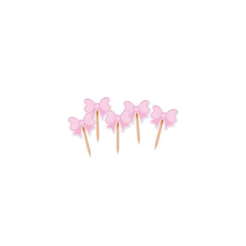 PICKS SAGOMATI IL MIO BATTESIMO FIOCCO ROSA 25pz