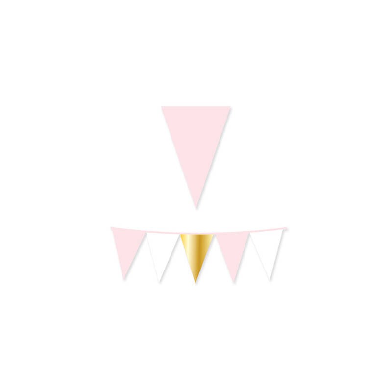 FESTONE BANDIERINE IN CARTA CHIC ROSA 3mt