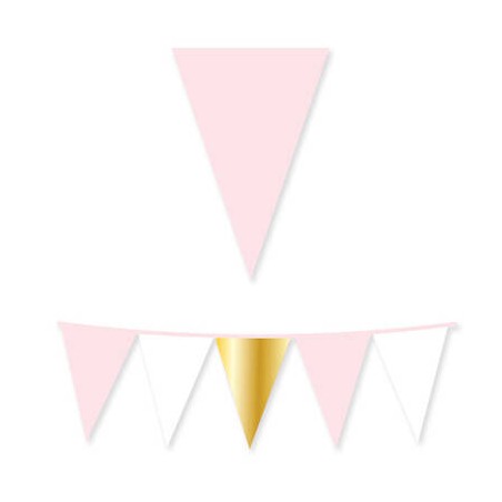 FESTONE BANDIERINE IN CARTA CHIC ROSA 3mt