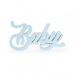 SCRITTA LEGNO BABY CELESTE 38x20x3cm