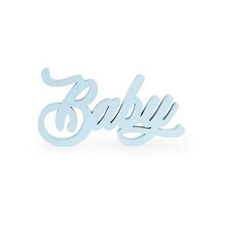 SCRITTA LEGNO BABY CELESTE 38x20x3cm