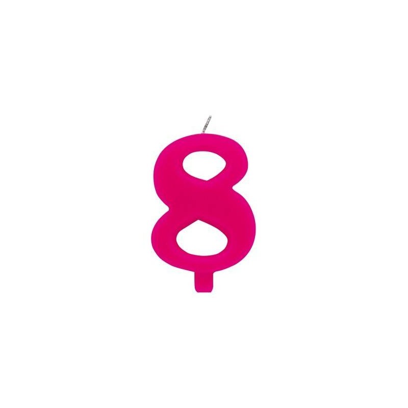 CANDELINA SCINTILLANTE FUCSIA N°8 9,5cm
