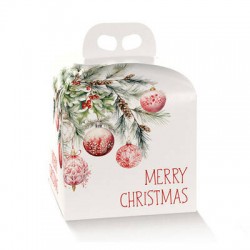 SCATOLA PANETTONE 20x20x18cm ADDOBBI DI NATALE