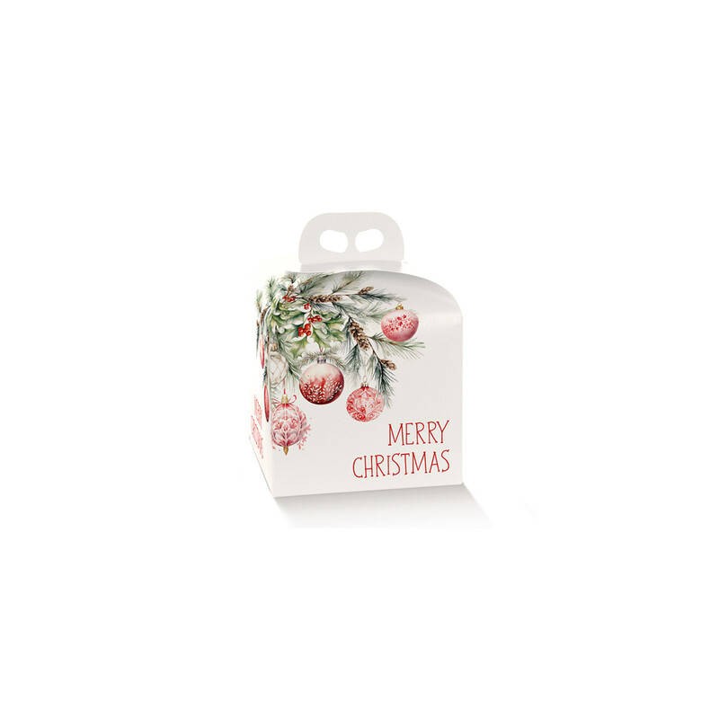 SCATOLA PANETTONE 20x20x18cm ADDOBBI DI NATALE