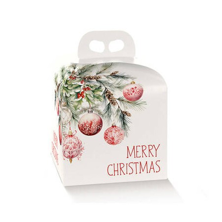 SCATOLA PANETTONE 20x20x18cm ADDOBBI DI NATALE