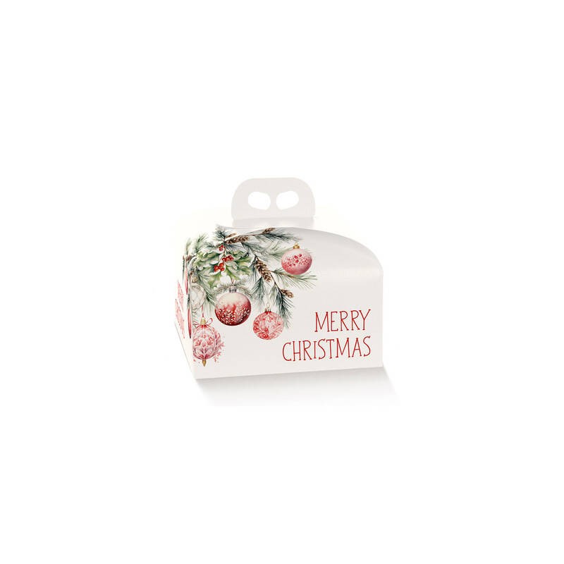 SCATOLA PANETTONE 24,5x24,5x13cm ADDOBBI DI NATALE