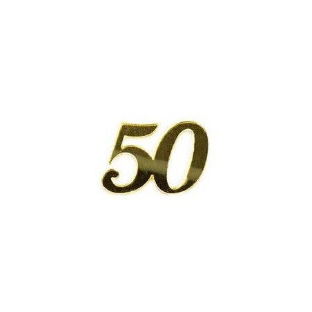 APPLICAZIONE 50ANNI 2,5cm PLEXI ORO 12pz