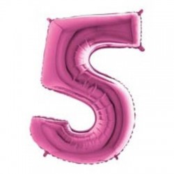 PALLONE NUMERO 5 MYLAR 102cm 40 FUCSIA