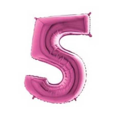 PALLONE NUMERO 5 MYLAR 102cm 40 FUCSIA