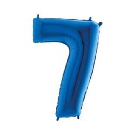 PALLONE NUMERO 7 MYLAR 102cm 40 BLU
