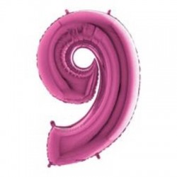 PALLONE NUMERO 9 MYLAR 102cm 40 FUCSIA