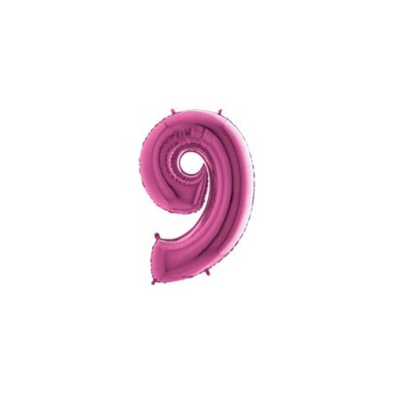 PALLONE NUMERO 9 MYLAR 102cm 40 FUCSIA