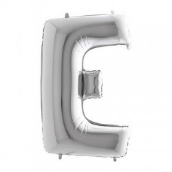PALLONE MYLAR LETTERA E 40 102cm SILVER