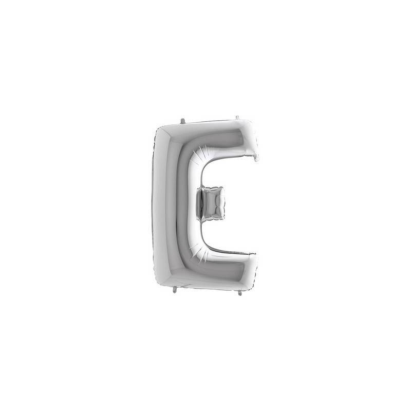 PALLONE MYLAR LETTERA E 40 102cm SILVER