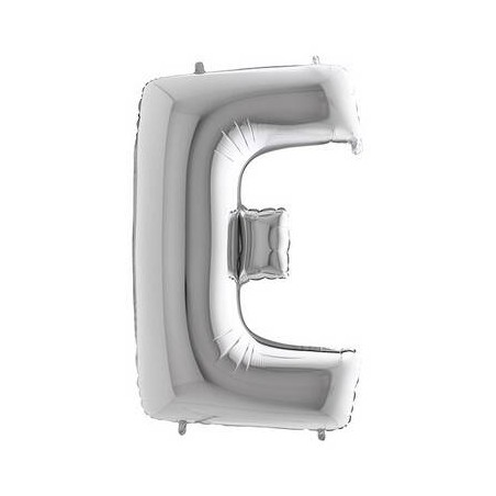 PALLONE MYLAR LETTERA E 40 102cm SILVER