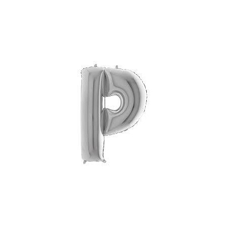 LETTERA P MYLAR SILVER 16 40cm