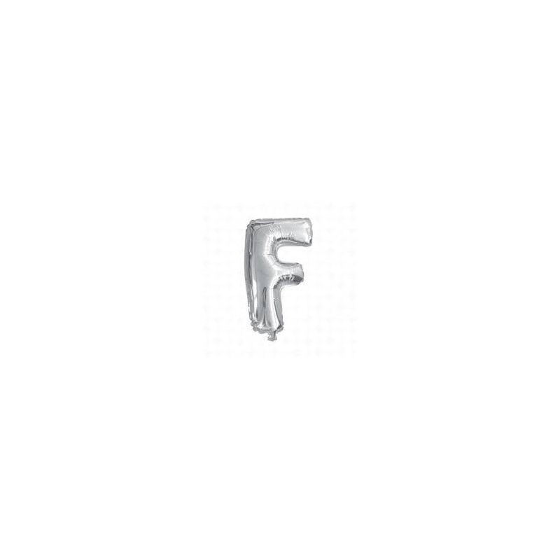 LETTERA F MYLAR SILVER 16 40cm