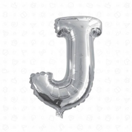 LETTERA J MYLAR SILVER 16 40cm