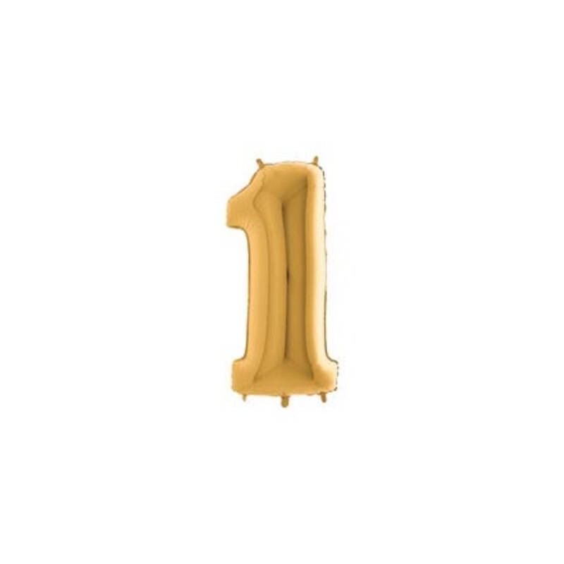 PALLONE NUMERO 1 MYLAR 102cm 40 ORO