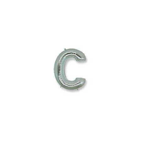 LETTERA C MYLAR SILVER 16 40cm