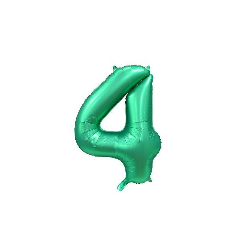 PALLONE NUMERO 4 MYLAR 86cm 34 VERDE SATIN