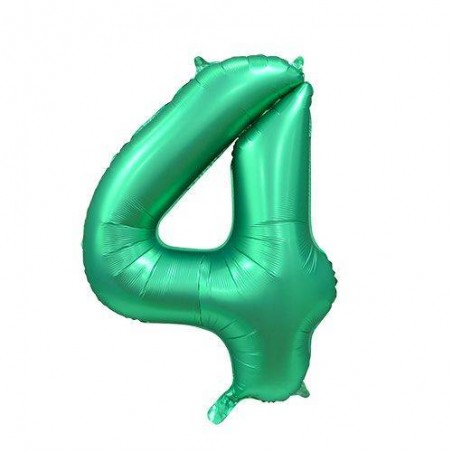 PALLONE NUMERO 4 MYLAR 86cm 34 VERDE SATIN