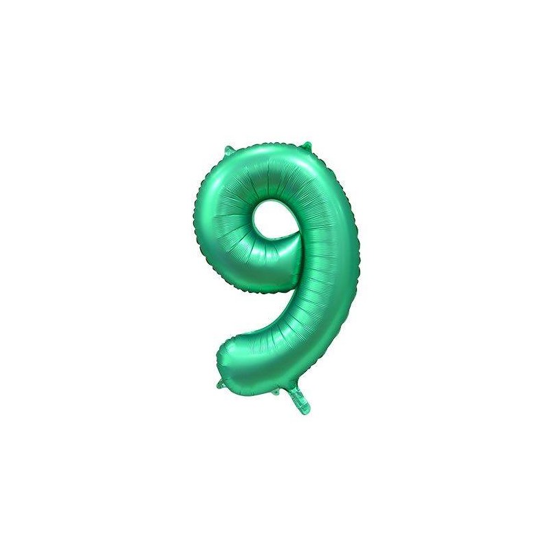 PALLONE NUMERO 9 MYLAR 86cm 34 VERDE SATIN