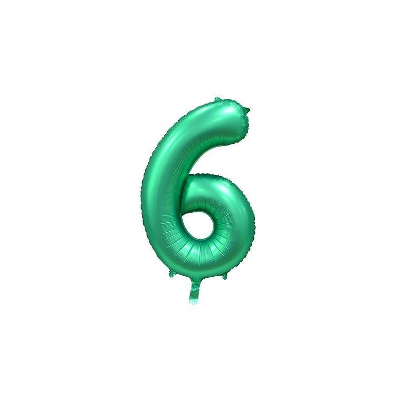 PALLONE NUMERO 6 MYLAR 86cm 34 VERDE SATIN
