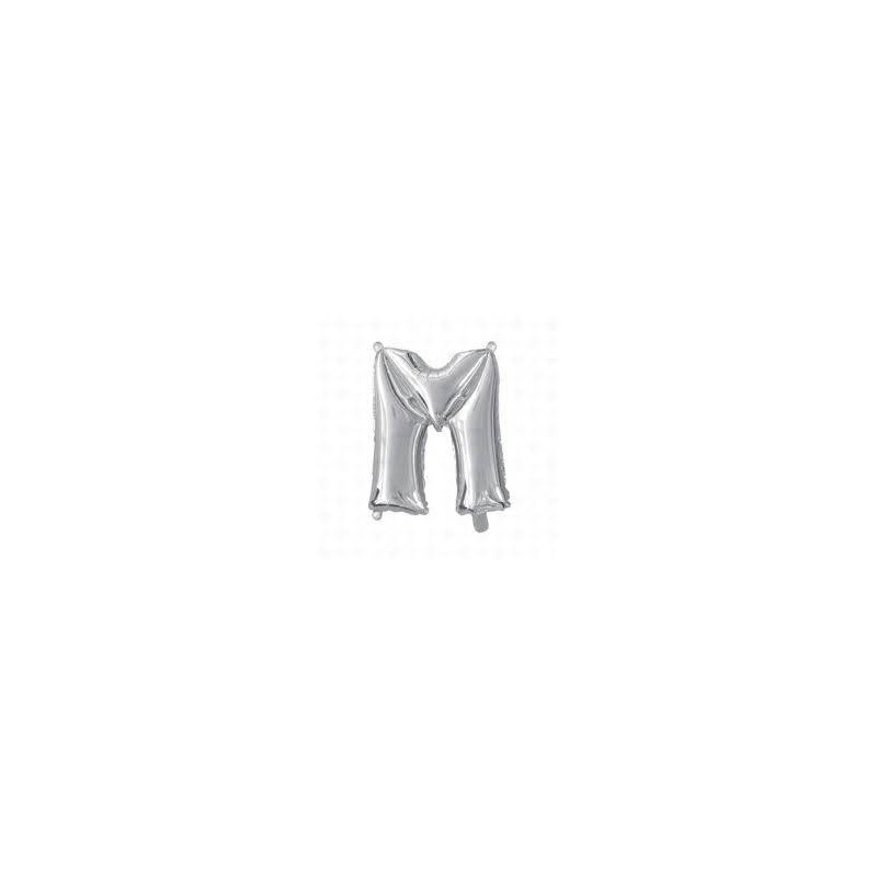 LETTERA M MYLAR SILVER 16 40cm