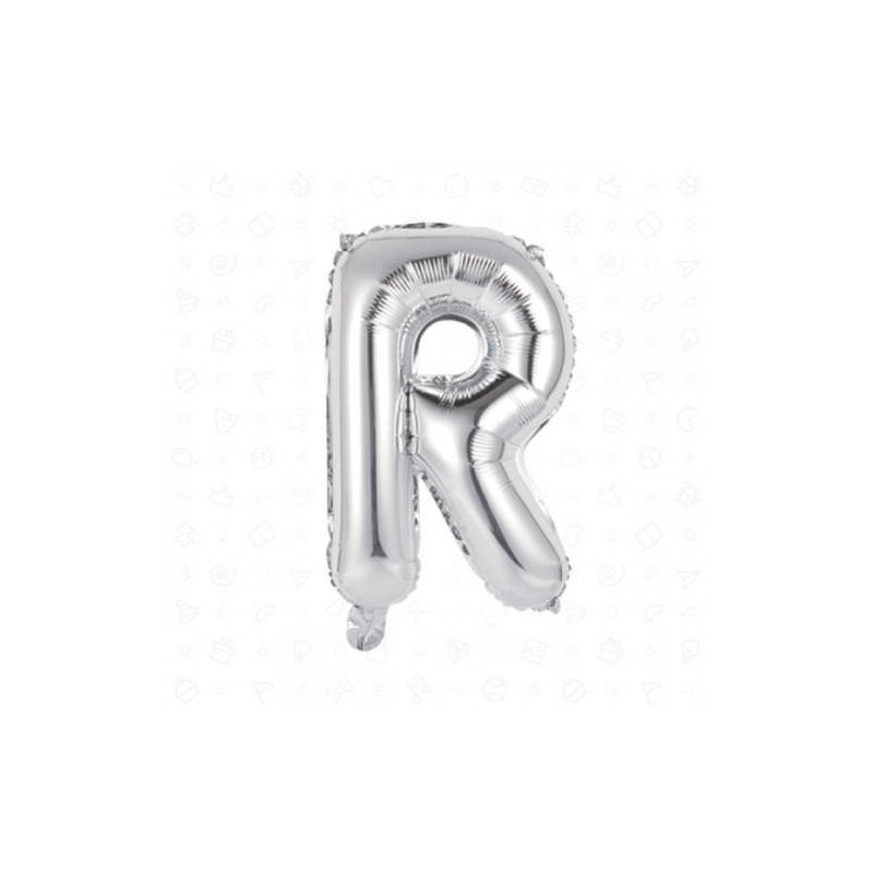 LETTERA R MYLAR SILVER 16 40cm