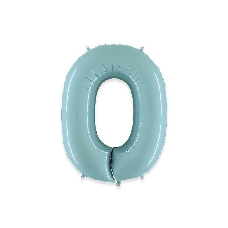 PALLONE NUMERO 0 MYLAR 102cm 40 CELESTE