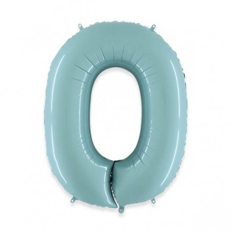 PALLONE NUMERO 0 MYLAR 102cm 40 CELESTE