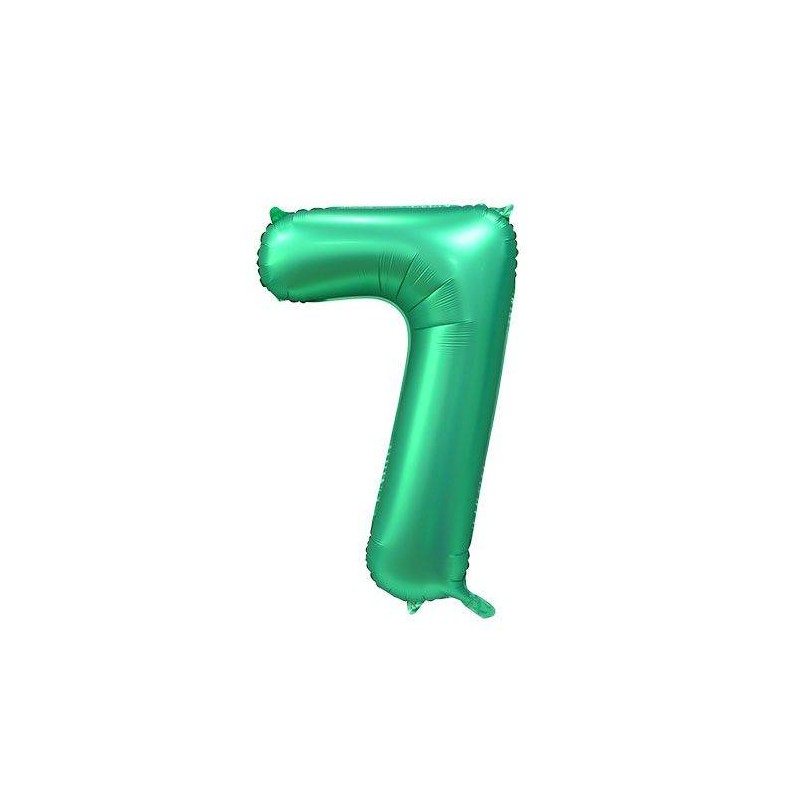 PALLONE NUMERO 7 MYLAR 86cm 34 VERDE SATIN