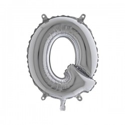 LETTERA Q MYLAR SILVER 14 36cm