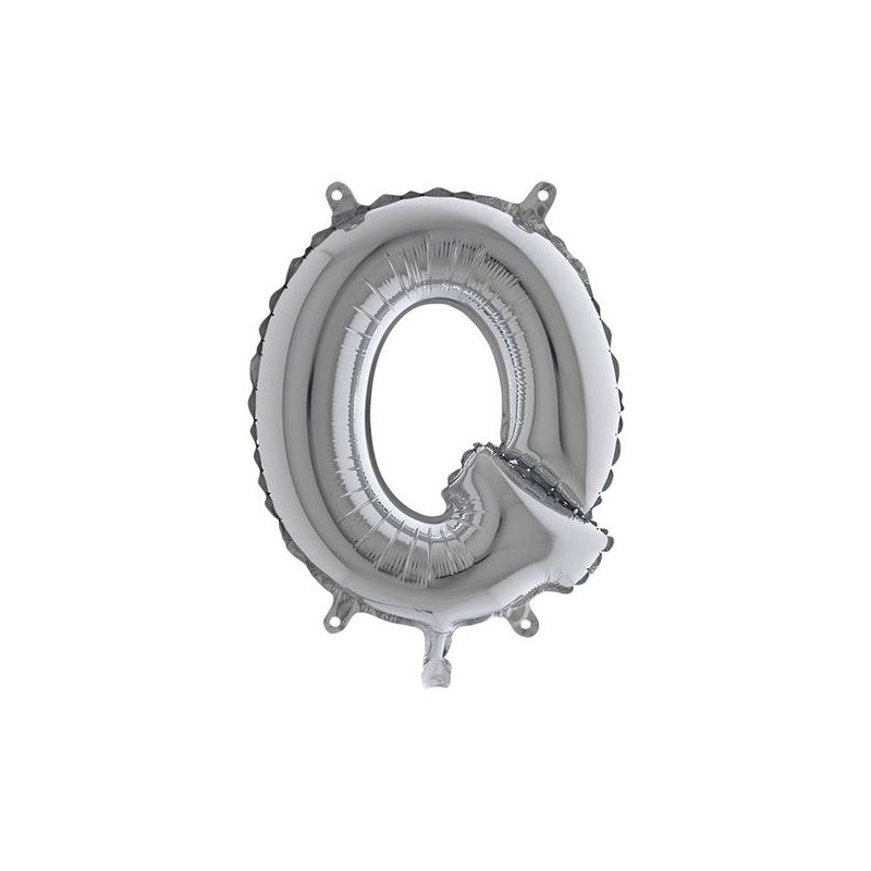 LETTERA Q MYLAR SILVER 14 36cm