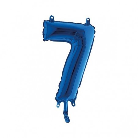 PALLONE NUMERO 7 MYLAR 14 36cm BLU