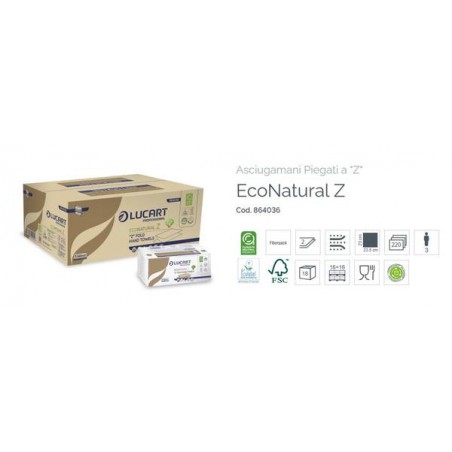 ASCIUGAMANI A Z NATURAL LUCART PROFESSIONAL 220pz