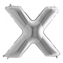 PALLONE MYLAR LETTERA X 102cm SILVER