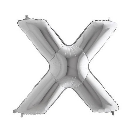PALLONE MYLAR LETTERA X 102cm SILVER