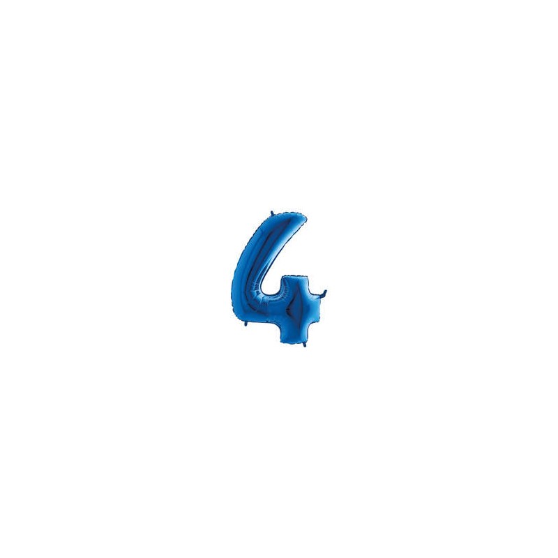 PALLONE NUMERO 4 MYLAR 102cm 40 BLU