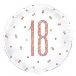 PALLONE FOIL 18 ANNI 43cm GLITZ ROSE GOLD