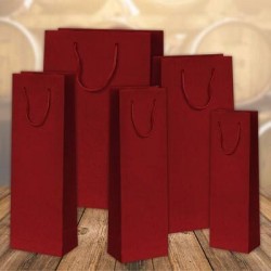 SHOPPER KRAFT BORDEAUX 1 BOTTIGLIA C/DIV. 9x9x39cm