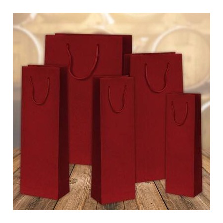 SHOPPER KRAFT BORDEAUX 1 BOTTIGLIA C/DIV. 9x9x39cm